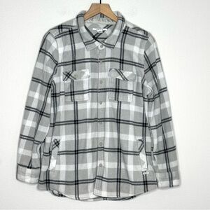 O’neill Shirt Jacket Fleece Flannel Plaid Snap Button Long Sleeve Sz L Gorpcore